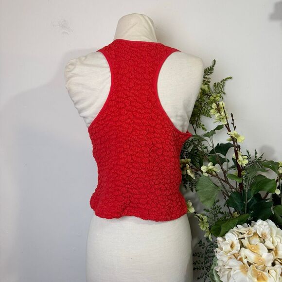 Anthropologie Textured Racerback Tank in Red | Medium | New NwT - Picture 7 of 10
